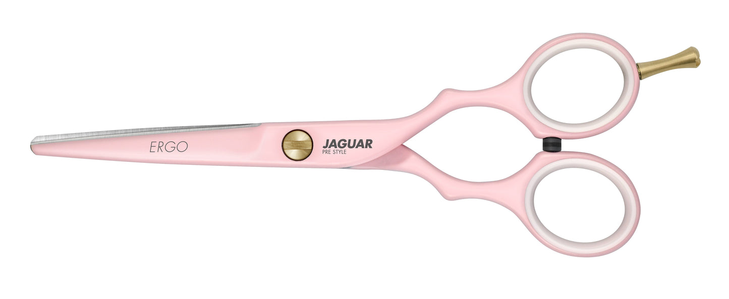 Buy JAGUAR ERGO PINK hairdressing scissors affordable choice for professional hairstylists | Love Self Beauty.