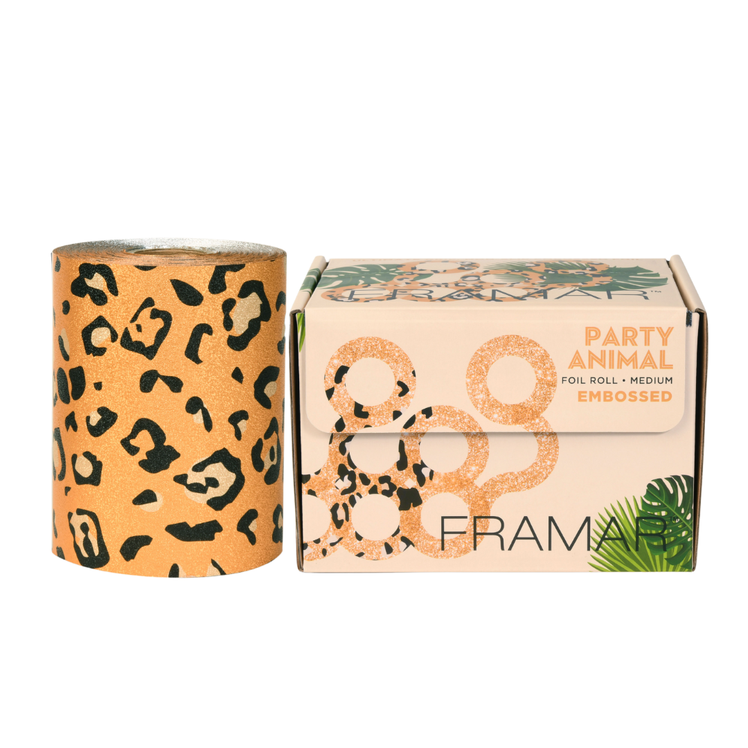 Framar Embossed Aluminium hair coloring Foil Roll, Best Foil for Hair Color and Balayage in Animal Print. Available now at Love Self Beauty India.