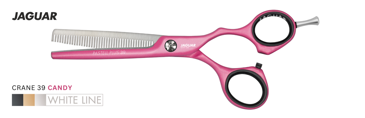 Buy Jaguar Pastell Plus Crane candy Professional hair thinning scissors. Best texturizing thinning Scissors for salons | Love Self Beauty.