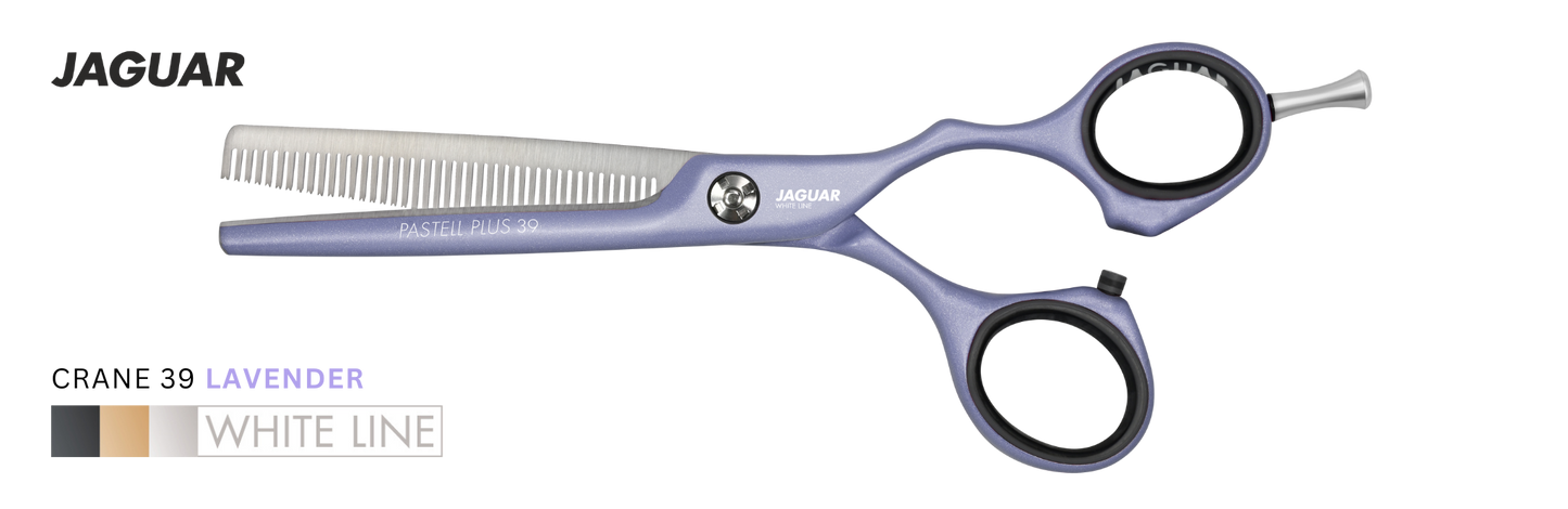 Buy Jaguar Pastell Plus Crane Lavender Professional hair thinning scissors. Best texturizing thinning Scissors for salons | Love Self Beauty.
