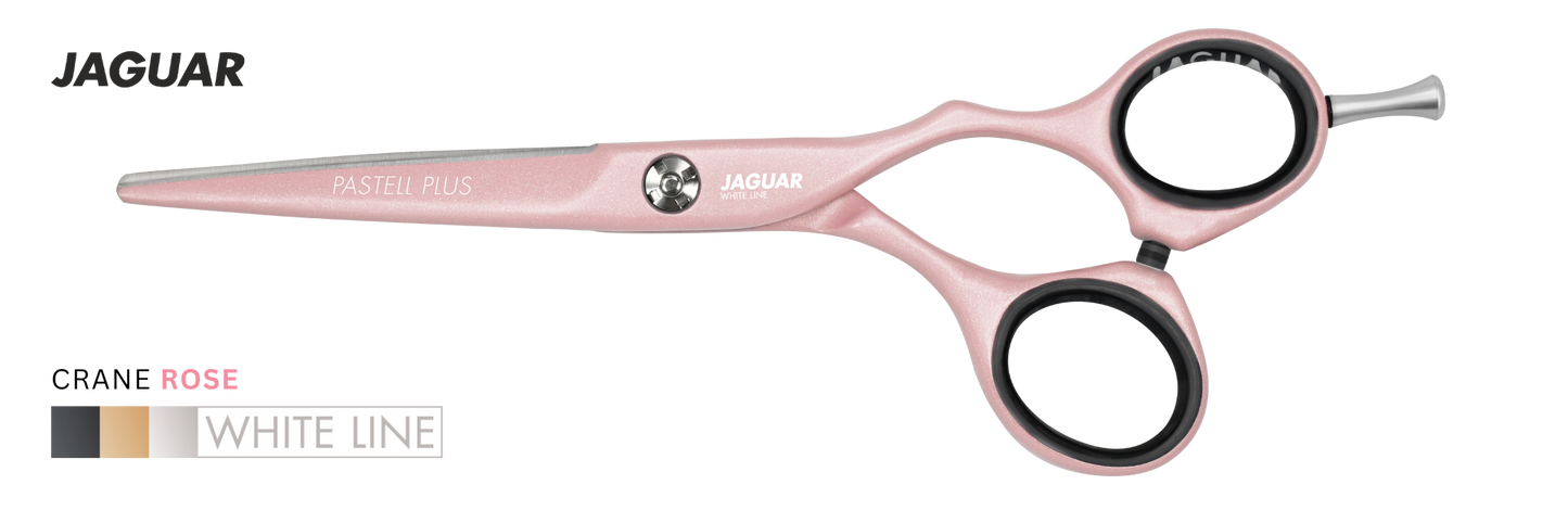 Buy Jaguar Pastell Plus Crane Hairdressing Scissors in Rose Color. Best Professional Hair Scissors for Salon use | Love Self Beauty.