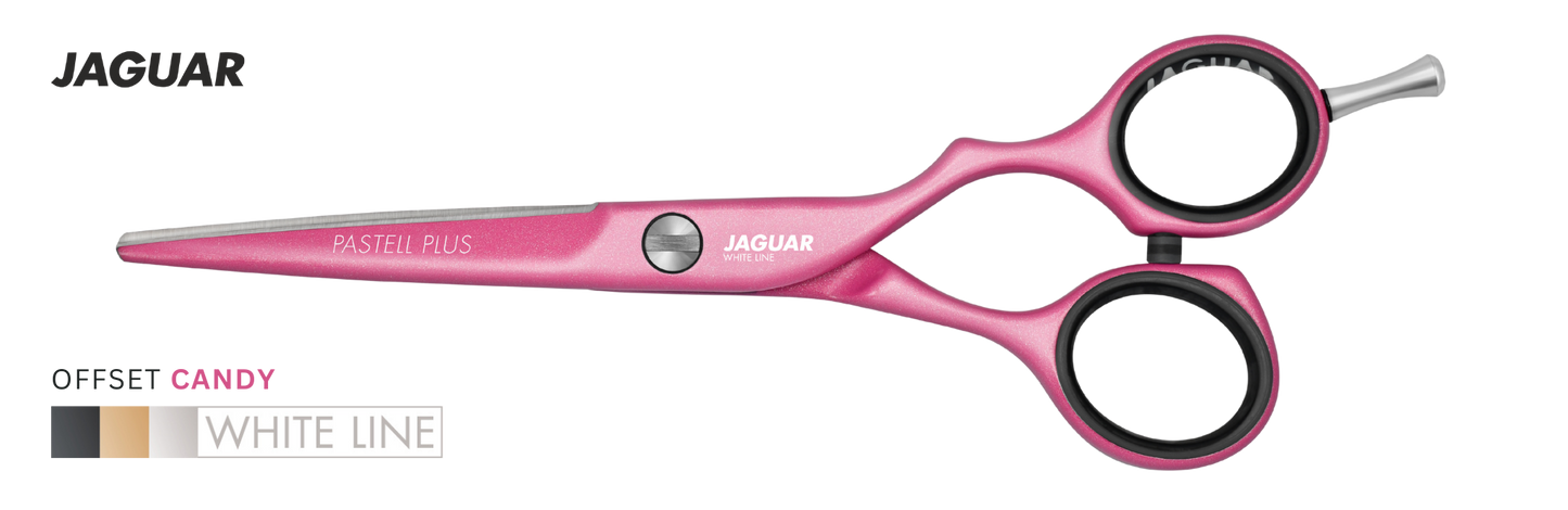 Buy Jaguar Hairdressing scissors Pastell Plus Offset Candy Color. Ideal Salon Professional Scissors for Hair Cutting and Slicing | Love Self Beauty.