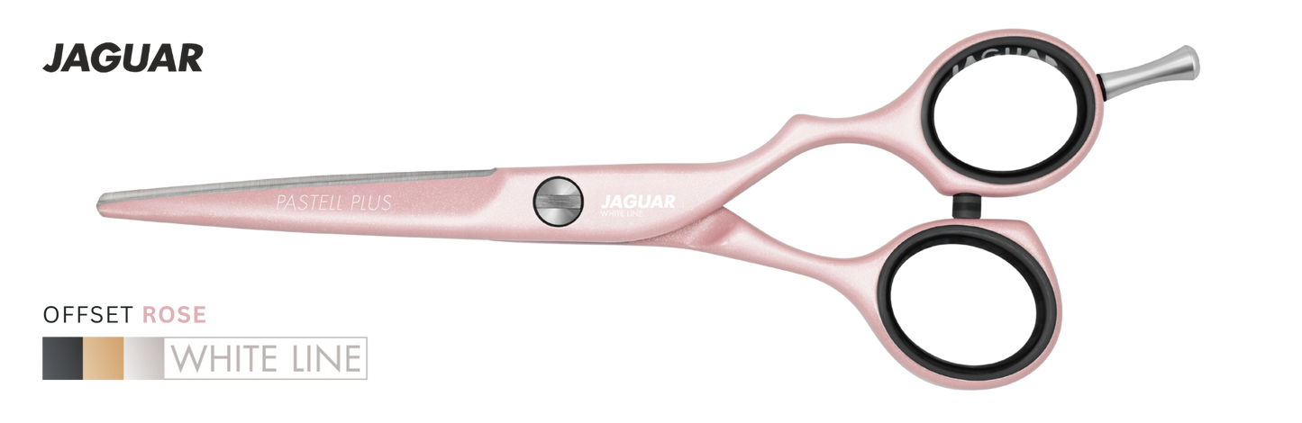 Buy Jaguar Hairdressing Scissors Pastell Plus Offset Rose Color. Best Professional Scissors for Hair Cutting and Hair Slicing | Love Self Beauty.