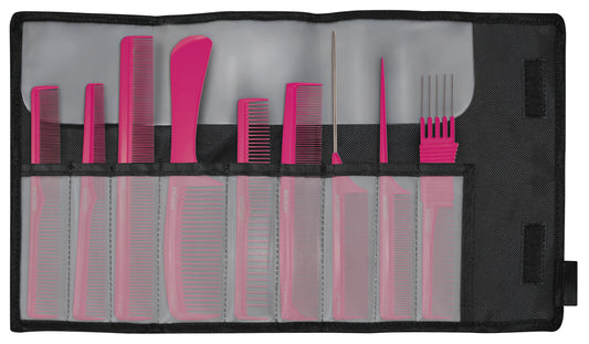 Buy Jaguar Professional Hair Comb set of Pink Color 9 Hair Cutting Combs and Styling combs for Barbers and Salons | Love Self Beauty.