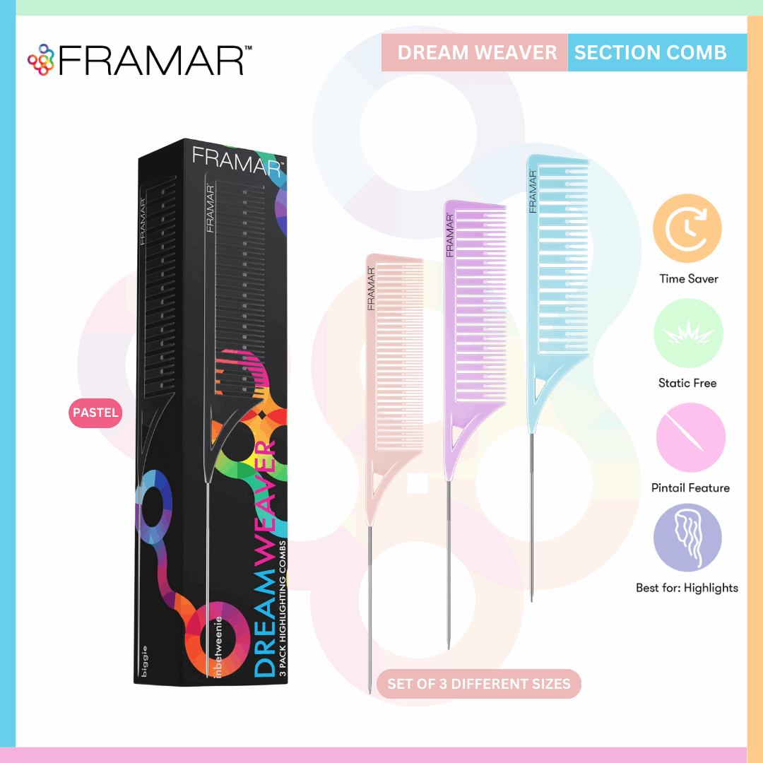 Framar Dreamweaver Comb set Perfect for highlighting and sectioning hair.