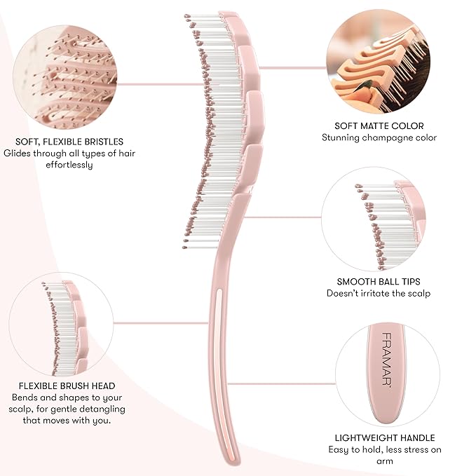 Framar Flex Hair Brush | Champagne