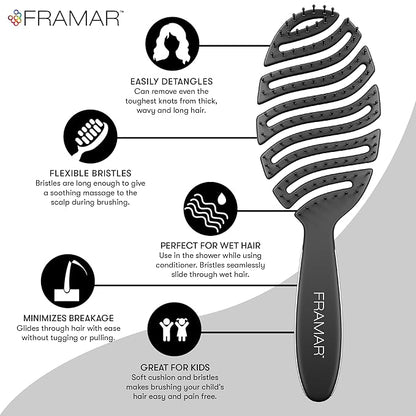Framar Flex Hair Brush | Black