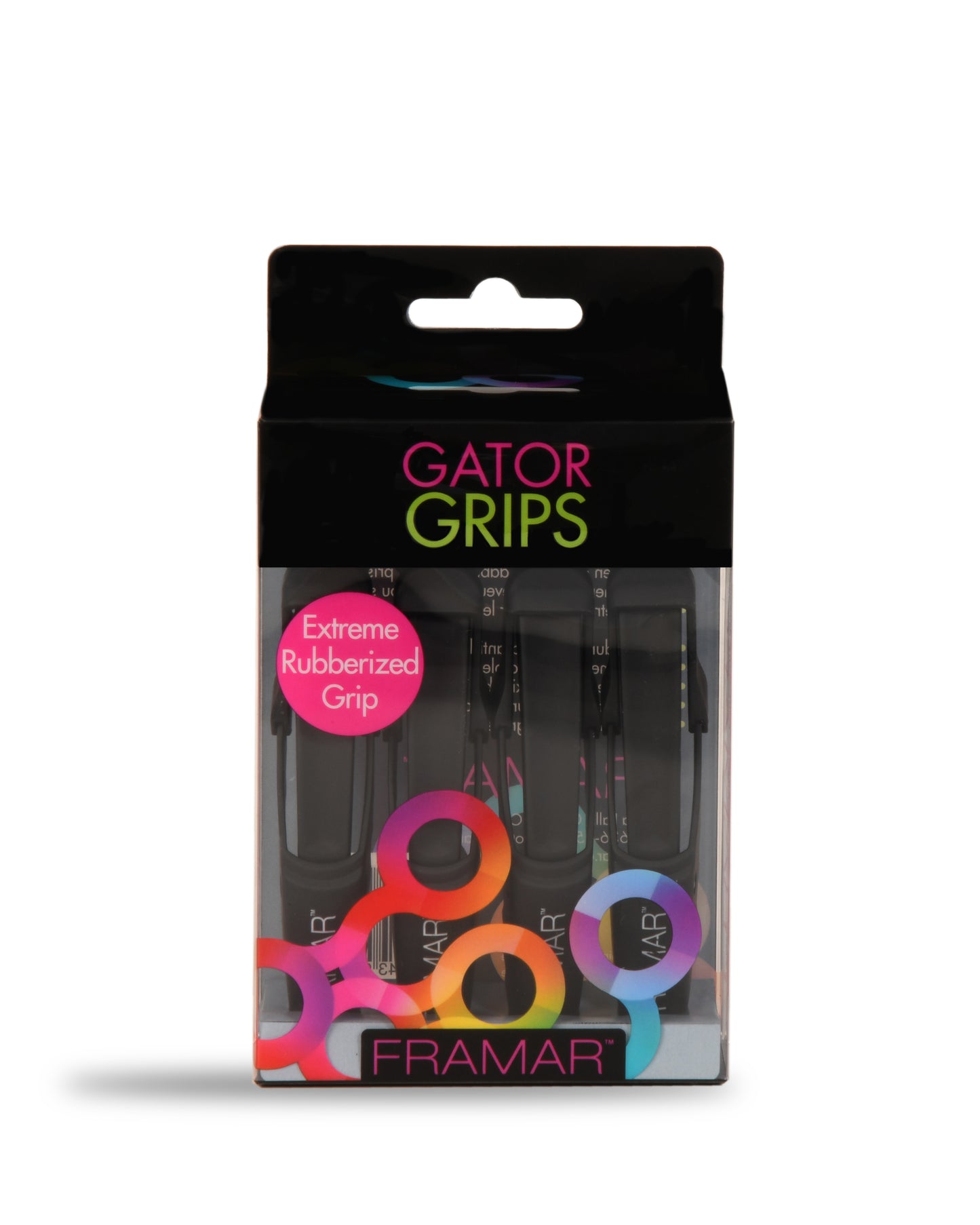 Framar Black Gator Hair Clips for Hair Sectioning Set of 4