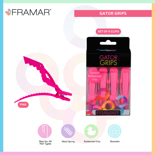 Framar Pink Gator Hair Clips for Hair Sectioning