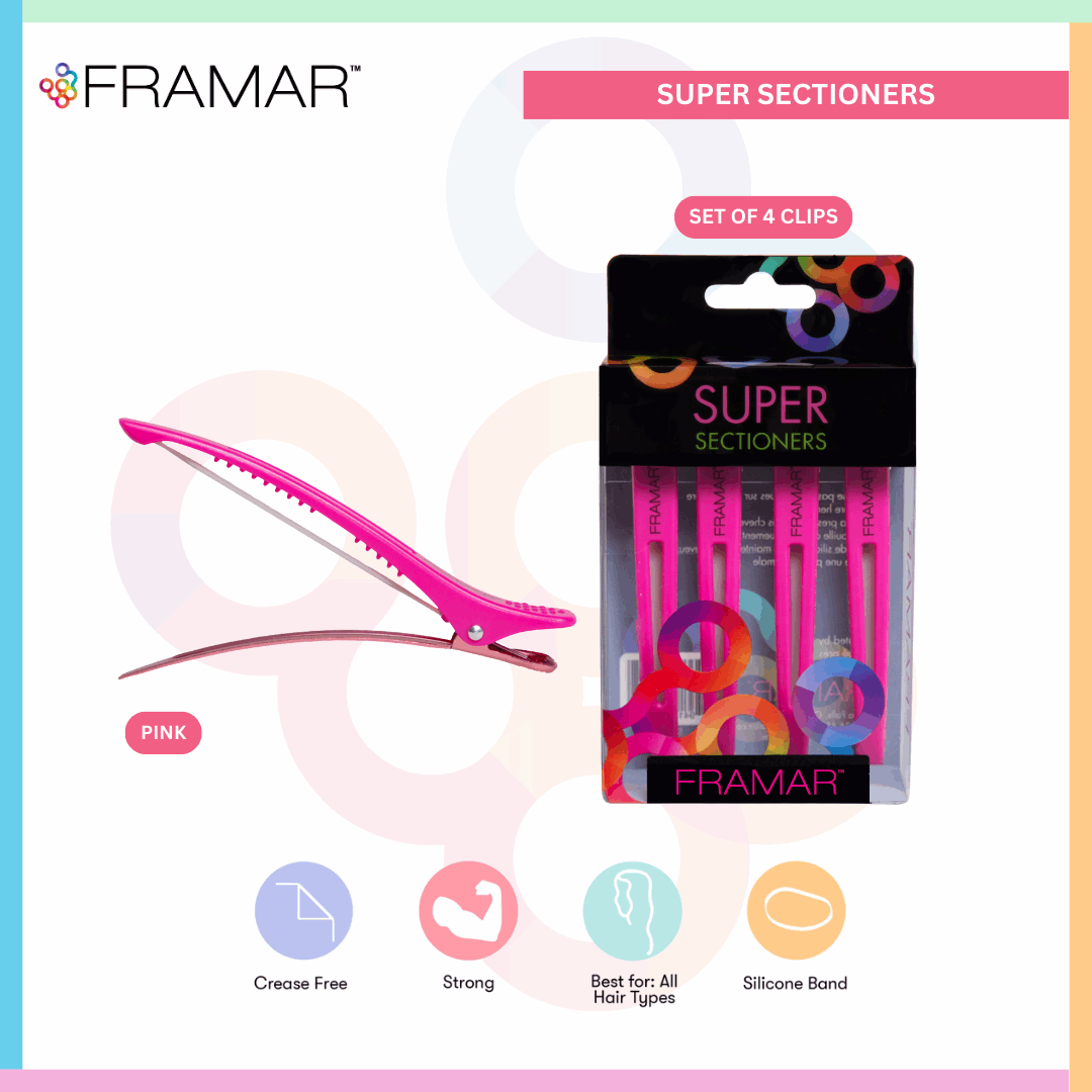 Framar Super section hair Clips in pink