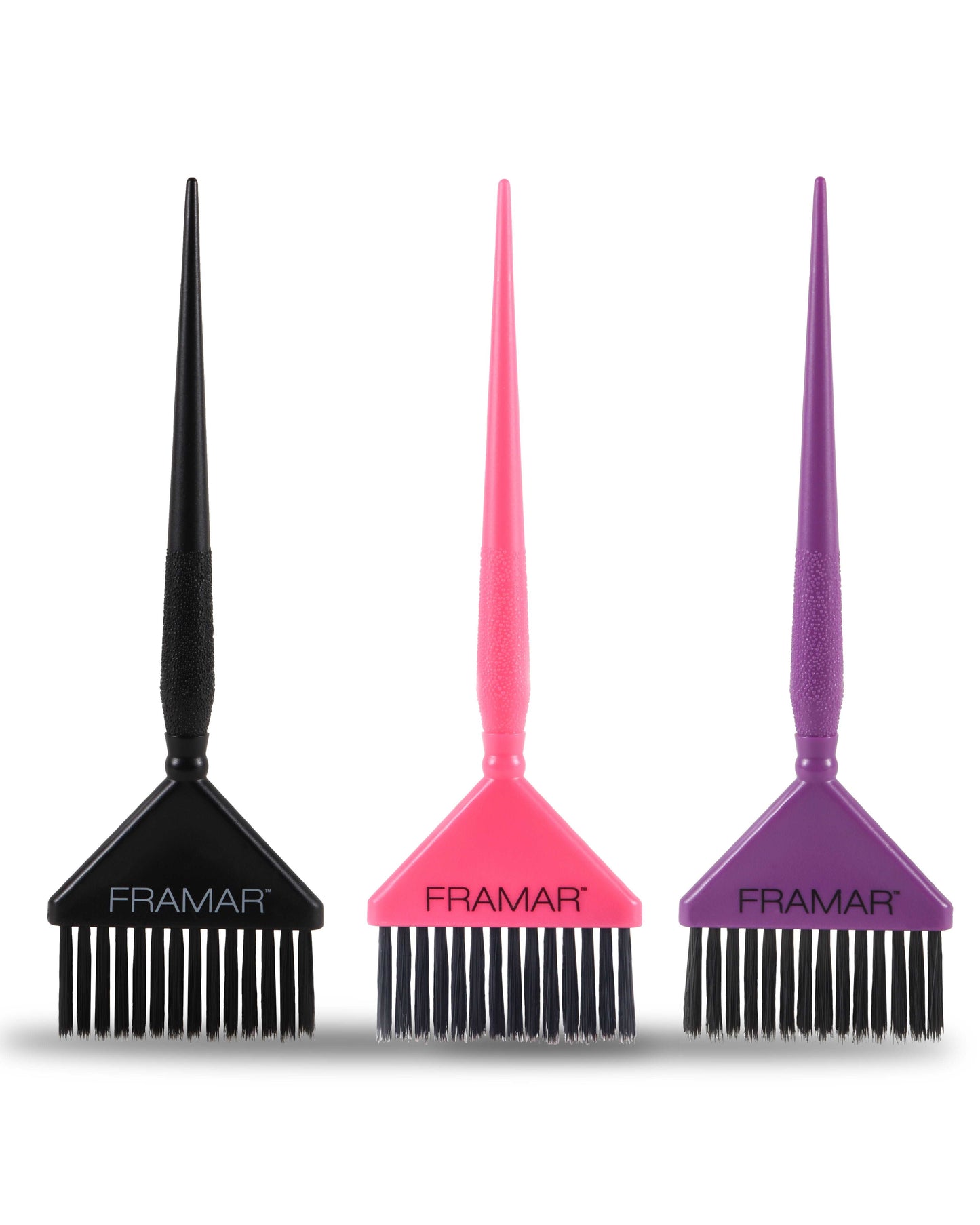 Framar Big Daddy Brush Set of 3, featuring essential hair dye and hairdressing brushes