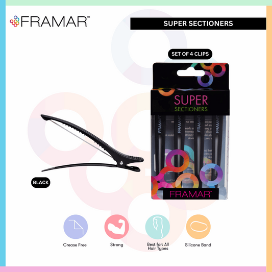 Framar hair section clips black 