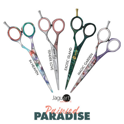 Jaguar Hair Scissors painted paradise is an excellent colorful range of hairdressing scissors.