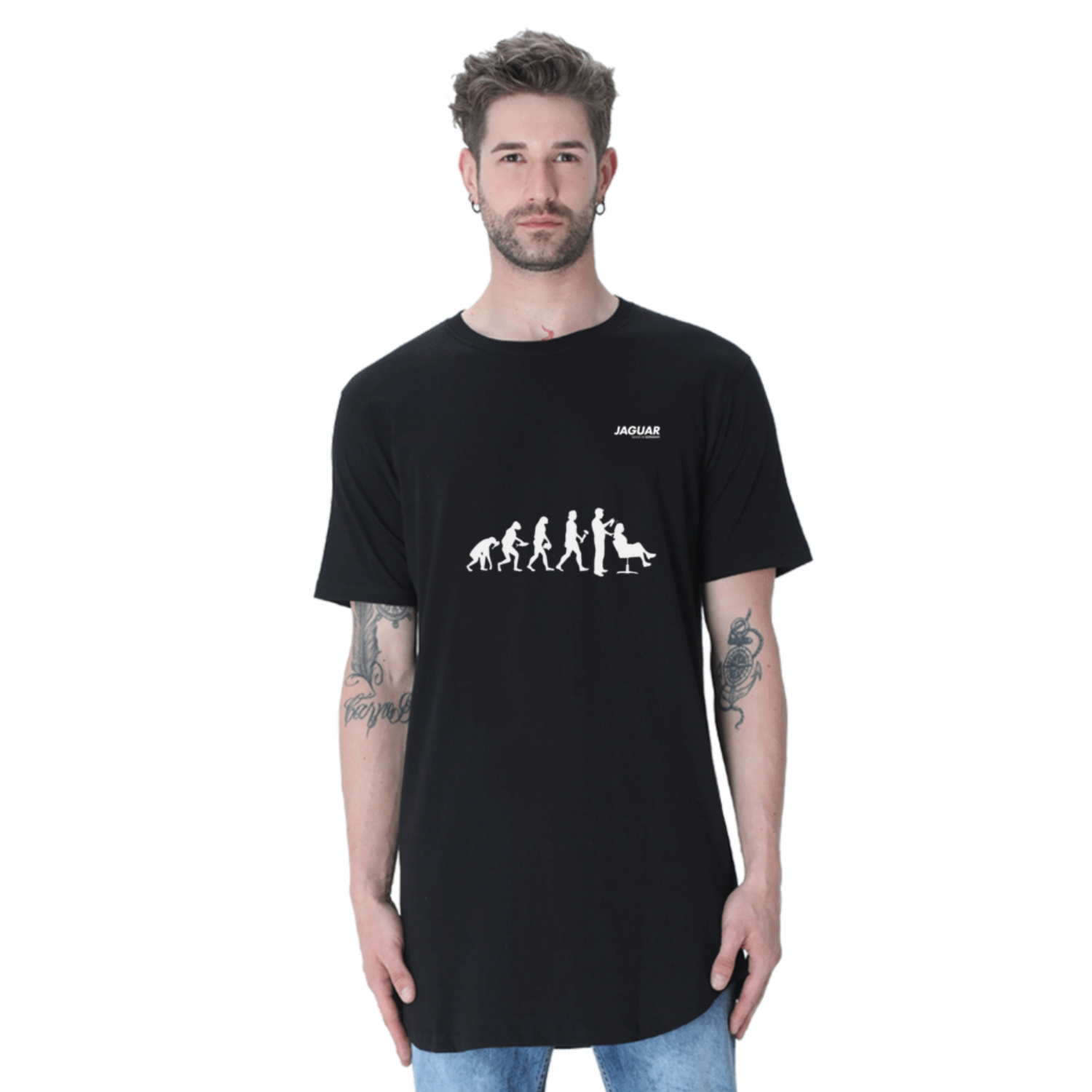 Buy long length barber t shirts of Jaguar 