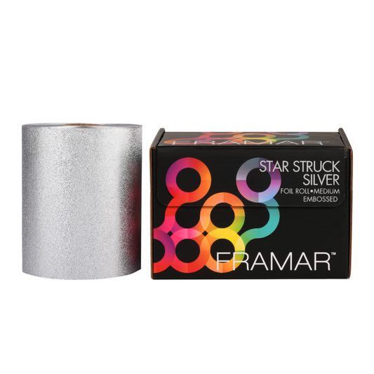 Framar Embossed Aluminium hair coloring Foil Roll, Best Foil for Hair Color and Balayage in Star Struck Silver. Available now at Love Self Beauty India.