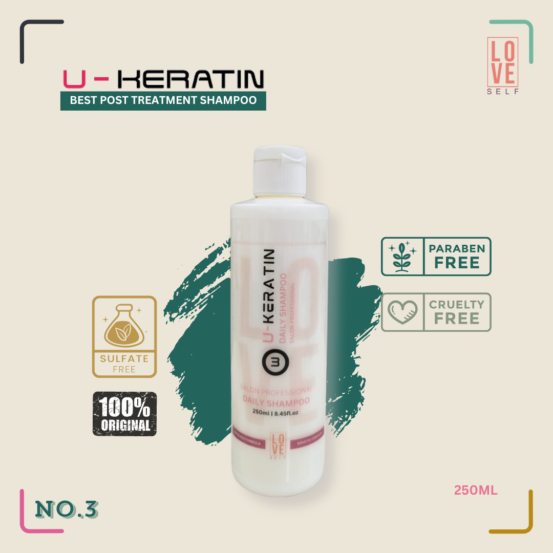 maintain the sleek, frizz-free results of a keratin treatment, the U Keratin Shampoo is the best choice for both professionals and clients. With its sulfate-free, keratin-infused formula, this shampoo ensures that hair stays healthy, smooth, and shiny, making it an essential part of any aftercare routine for keratin-treated hair.