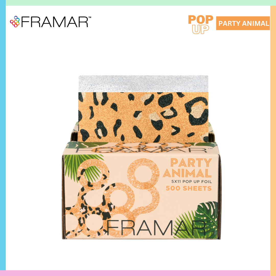 buy Framar aluminium Hair Coloring Foil Pop Up Box | animal print 500 sheets