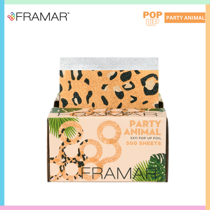 buy Framar aluminium Hair Coloring Foil Pop Up Box | animal print 500 sheets