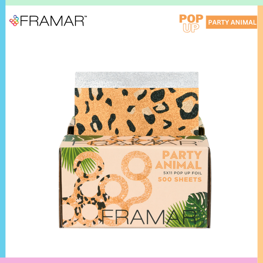 buy Framar aluminium Hair Coloring Foil Pop Up Box | animal print 500 sheets