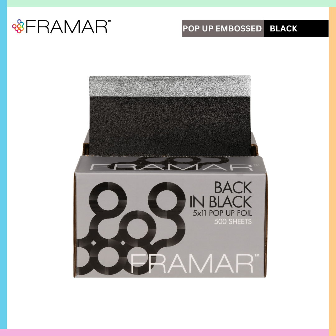 Framar Aluminium Hair Coloring Foil Pop Up Box | Back in Black 500 sheets | Love Self Beauty.