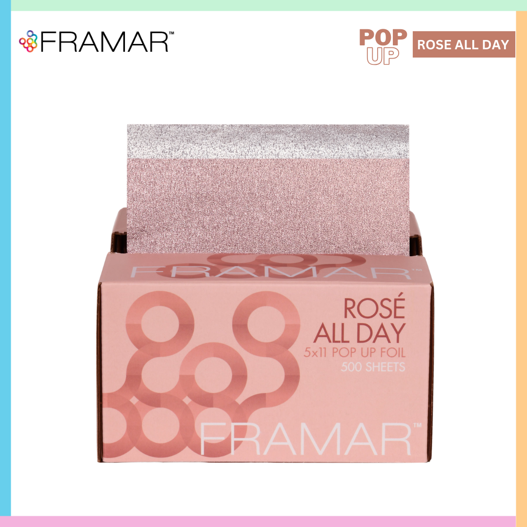 Framar Aluminium Hair Coloring Foil Pop Up Box | Rose All Day 500 sheets