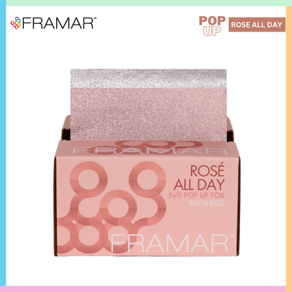 Framar Aluminium Hair Coloring Foil Pop Up Box | Rose All Day 500 sheets