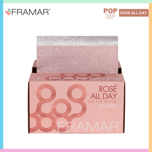 Framar Aluminium Hair Coloring Foil Pop Up Box | Rose All Day 500 sheets