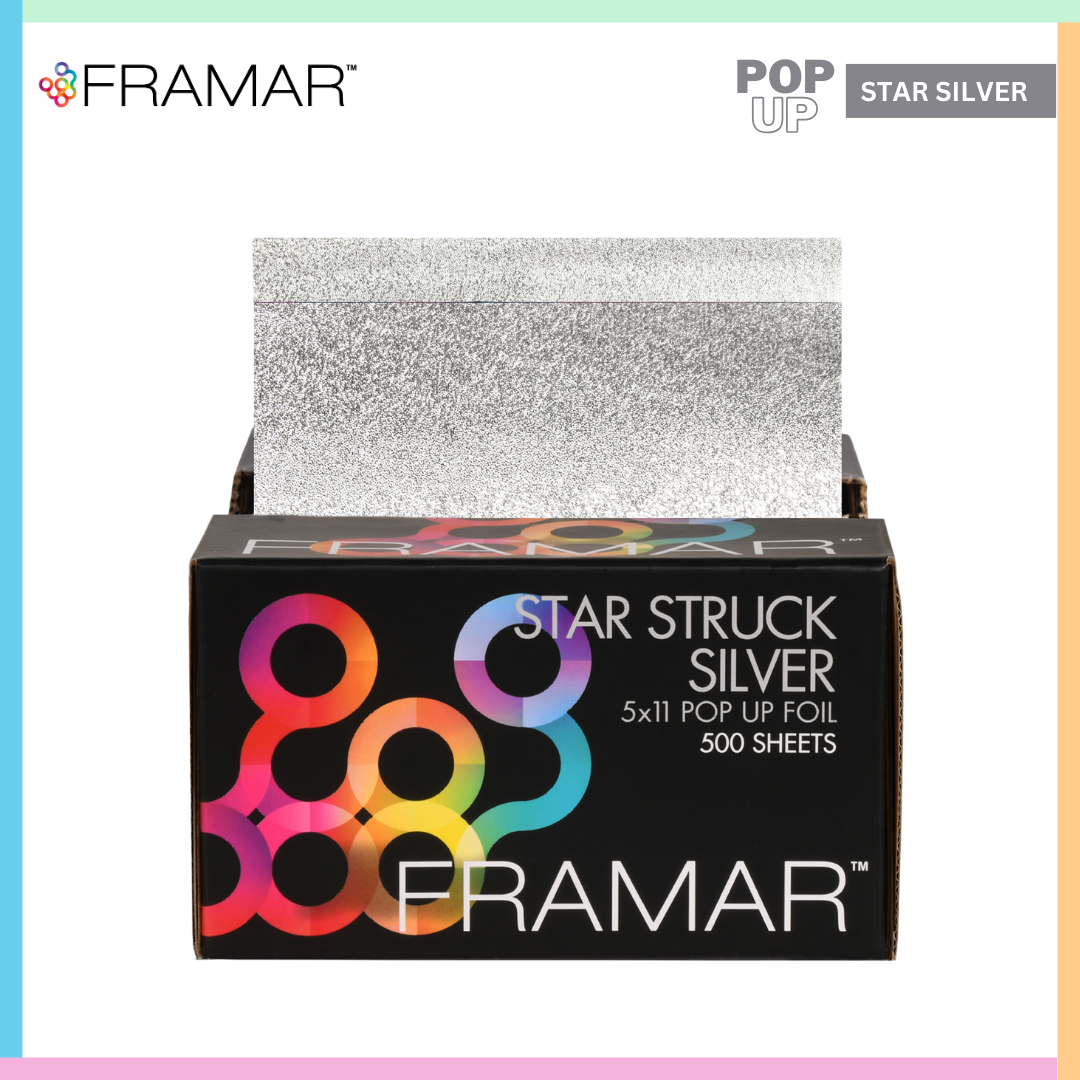 Buy Framar Aluminium Hair color Foil star struck silver Pop Up Pre Cut Sheets | Love Self Beauty.