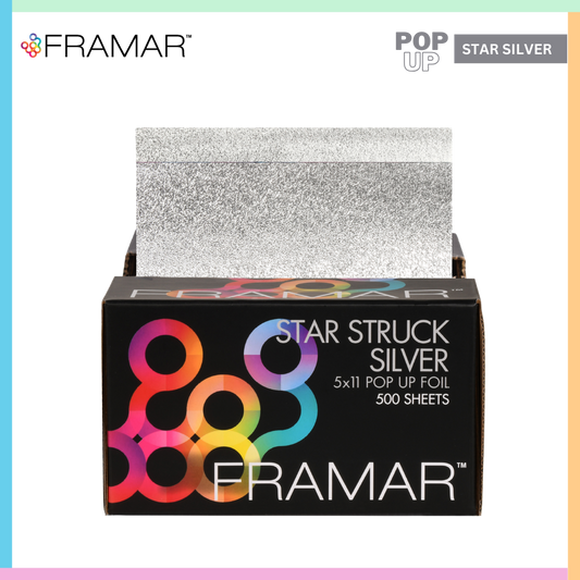 Buy Framar Aluminium Hair color Foil star struck silver Pop Up Pre Cut Sheets | Love Self Beauty.