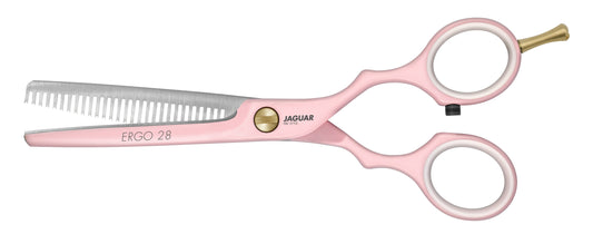 Buy JAGUAR ERGO 28 PINK texturing scissors for Hair thinning in Salons | Love Self Beauty.