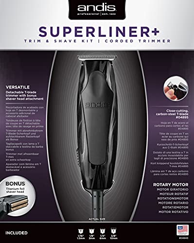 Andis Superliner Trimmer with T-Edge Blade & Bonus Shaver Head